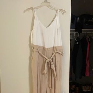 NEW White & Tan Jump Suit